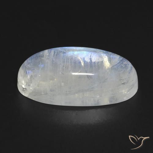 Rainbow Moonstone Gemstone in 20.6 x 9.8 mm Size for Sale, Rainbow Moonstone Stone in Bluish White Color