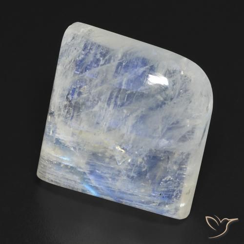 15.23 ct White Rainbow Moonstone Stone, Natural Rainbow Moonstone in Fancy Cabochon Shape for Sale