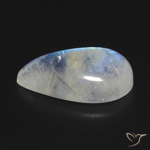 Rainbow Moonstone Gemstone in 17.9 x 11.1 mm Size for Sale, Rainbow Moonstone Stone in Bluish White Color