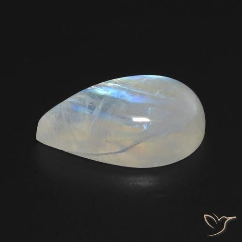 Rainbow Moonstone Gemstone in 20.4 x 12.8 mm Size for Sale, Rainbow Moonstone Stone in Bluish White Color