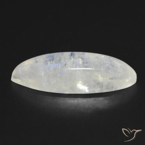 Rainbow Moonstone Gemstone in 23.8 x 7.9 mm Size for Sale, Rainbow Moonstone Stone in Bluish White Color