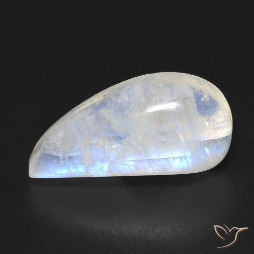 9.10 ct White Rainbow Moonstone Stone, Natural Rainbow Moonstone in Fancy Cabochon Shape for Sale