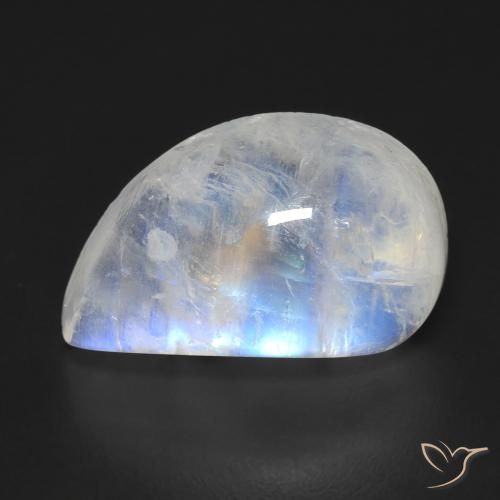 9.35 ct White Rainbow Moonstone Stone, Natural Rainbow Moonstone in Fancy Cabochon Shape for Sale