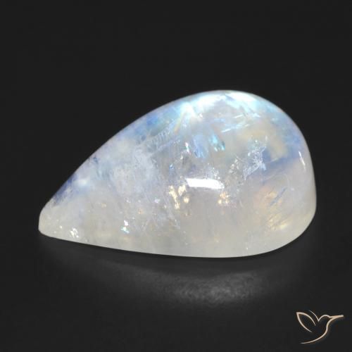 Rainbow Moonstone Gemstone in 19.3 x 13.3 mm Size for Sale, Rainbow Moonstone Stone in Bluish White Color