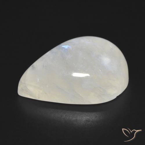 Rainbow Moonstone Gemstone in 18 x 13 mm (calibrated) Size for Sale, Rainbow Moonstone Stone in Bluish White Color