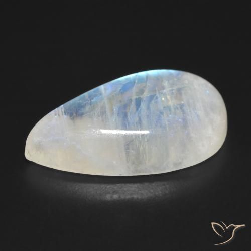 Rainbow Moonstone Gemstone in 20.7 x 11.8 mm Size for Sale, Rainbow Moonstone Stone in Bluish White Color