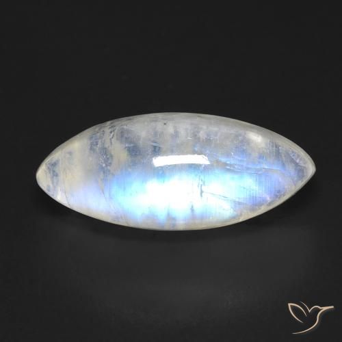 5.97ct Natural Bluish White Rainbow Moonstone, Marquise, Transparent