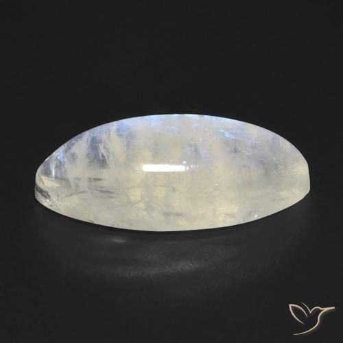 Rainbow Moonstone Gemstone in 17.7 x 7.5 mm Size for Sale, Rainbow Moonstone Stone in Bluish White Color