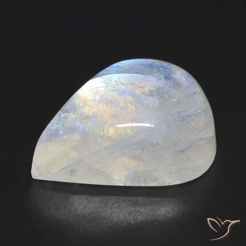 Rainbow Moonstone Gemstone in 16.2 x 12.6 mm Size for Sale, Rainbow Moonstone Stone in Bluish White Color