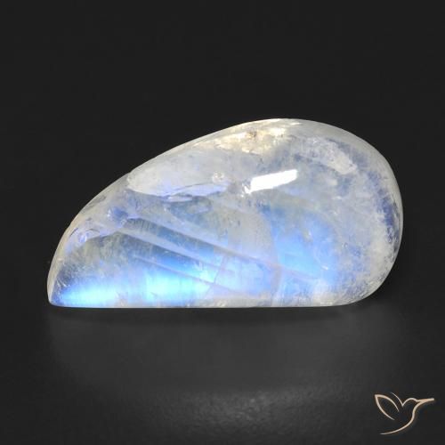 9.01ct Natural Bluish White Rainbow Moonstone, Fancy, Transparent