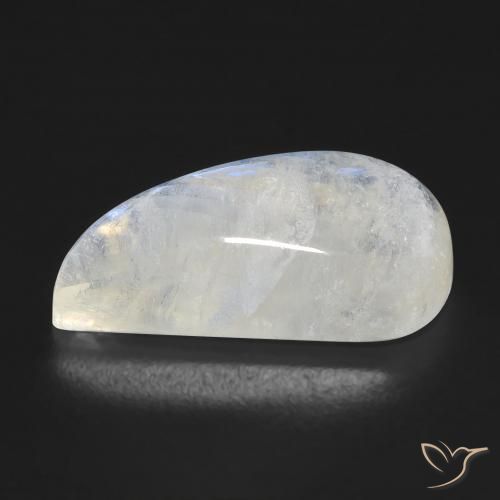 Rainbow Moonstone Gemstone in 19.1 x 9.8 mm Size for Sale, Rainbow Moonstone Stone in Bluish White Color