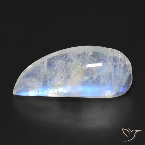 6.69 ct White Rainbow Moonstone Stone, Natural Rainbow Moonstone in Fancy Cabochon Shape for Sale