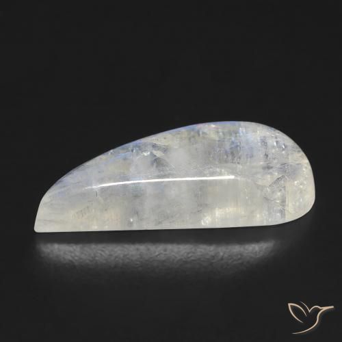 Rainbow Moonstone Gemstone in 20.1 x 8.7 mm Size for Sale, Rainbow Moonstone Stone in Bluish White Color