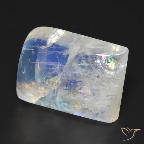 16.19 ct White Rainbow Moonstone Stone, Natural Rainbow Moonstone in Fancy Cabochon Shape for Sale