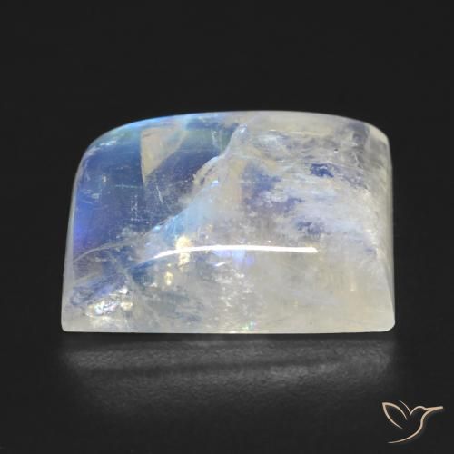 Rainbow Moonstone Gemstone in 18 x 13.7 mm Size for Sale, Rainbow Moonstone Stone in Bluish White Color