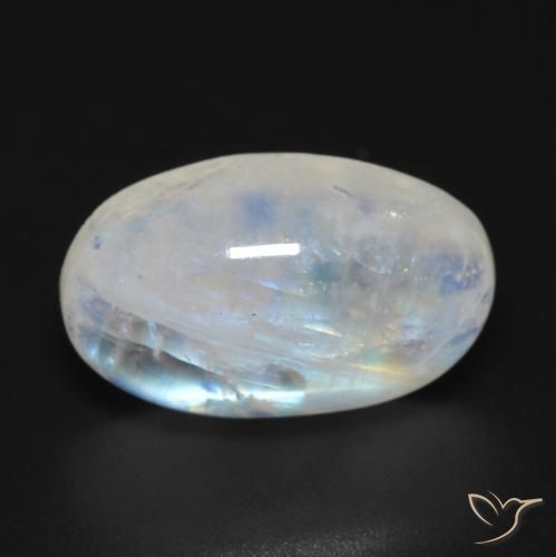 8.92ct Natural Bluish White Rainbow Moonstone, Oval, Transparent