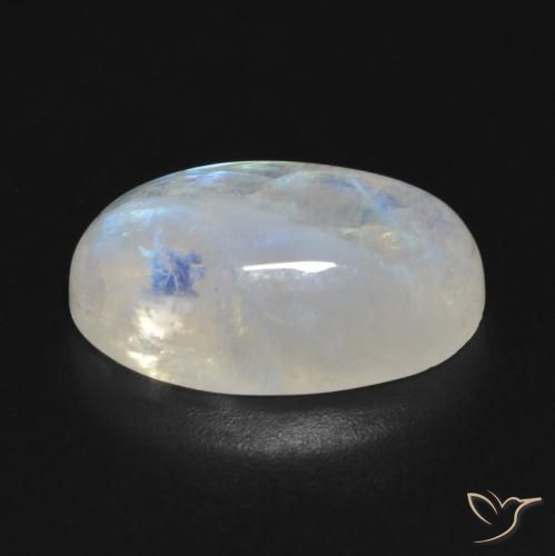 Rainbow Moonstone Gemstone in 16.9 x 10.2 mm Size for Sale, Rainbow Moonstone Stone in Bluish White Color