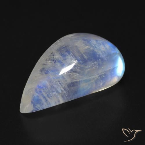 9.48 ct White Rainbow Moonstone Stone, Natural Rainbow Moonstone in Fancy Cabochon Shape for Sale