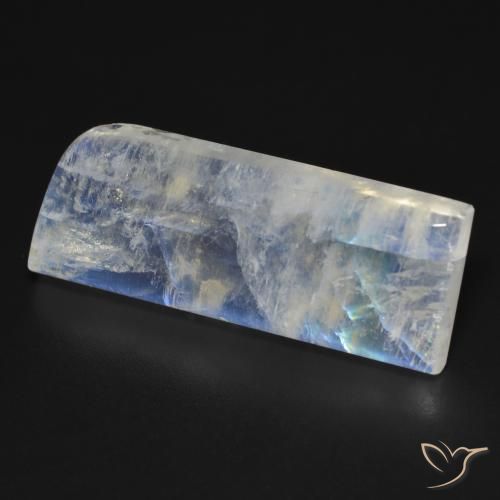 20.09 ct White Rainbow Moonstone Stone, Natural Rainbow Moonstone in Fancy Cabochon Shape for Sale