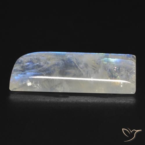 Rainbow Moonstone Gemstone in 30.9 x 12 mm Size for Sale, Rainbow Moonstone Stone in Bluish White Color