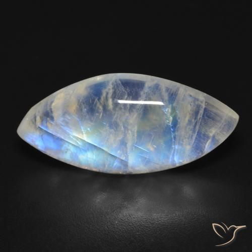 8.85 ct Marquise Rainbow Moonstone, 22.7 x 10.7 mm From the United States, Photo A