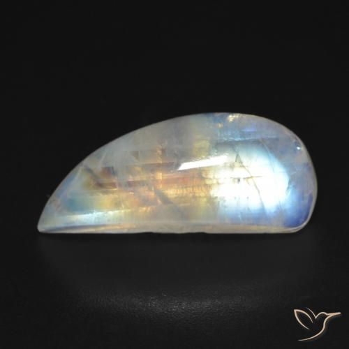 9.83 ct White Rainbow Moonstone Stone, Natural Rainbow Moonstone in Fancy Cabochon Shape for Sale