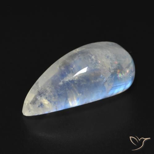10.24 ct White Rainbow Moonstone Stone, Natural Rainbow Moonstone in Fancy Cabochon Shape for Sale