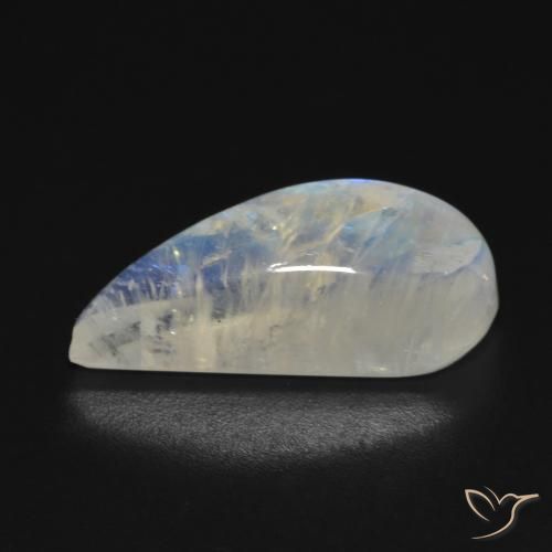 Rainbow Moonstone Gemstone in 20.5 x 9.2 mm Size for Sale, Rainbow Moonstone Stone in Bluish White Color