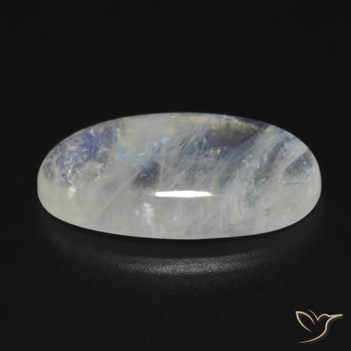 Rainbow Moonstone Gemstone in 19.1 x 10.4 mm Size for Sale, Rainbow Moonstone Stone in Bluish White Color