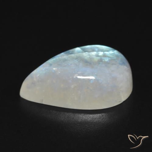 Rainbow Moonstone Gemstone in 16.7 x 10.3 mm Size for Sale, Rainbow Moonstone Stone in Bluish White Color