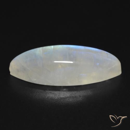 Rainbow Moonstone Gemstone in 22.7 x 8.6 mm Size for Sale, Rainbow Moonstone Stone in Bluish White Color