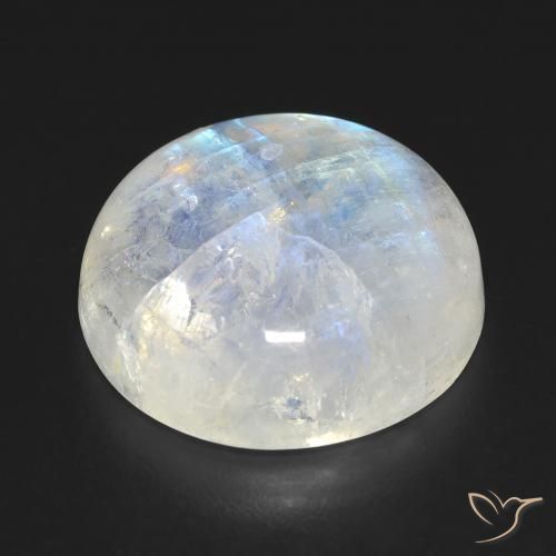 Rainbow Moonstone Gemstone in 17 mm (calibrated) Size for Sale, Rainbow Moonstone Stone in Bluish White Color