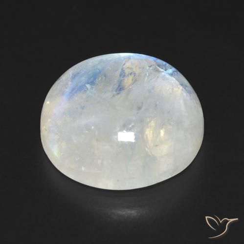 Rainbow Moonstone Gemstone in 15 mm (calibrated) Size for Sale, Rainbow Moonstone Stone in Bluish White Color