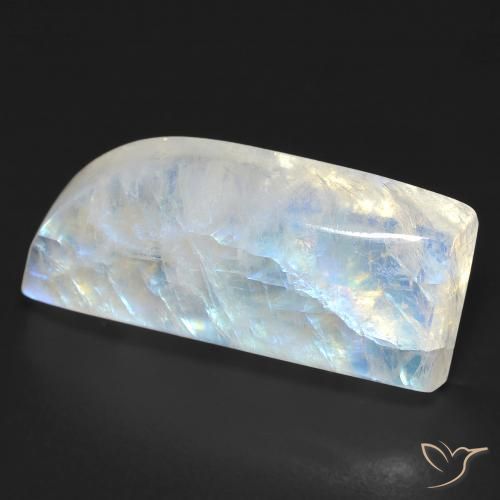 14.33 ct White Rainbow Moonstone Stone, Natural Rainbow Moonstone in Fancy Cabochon Shape for Sale
