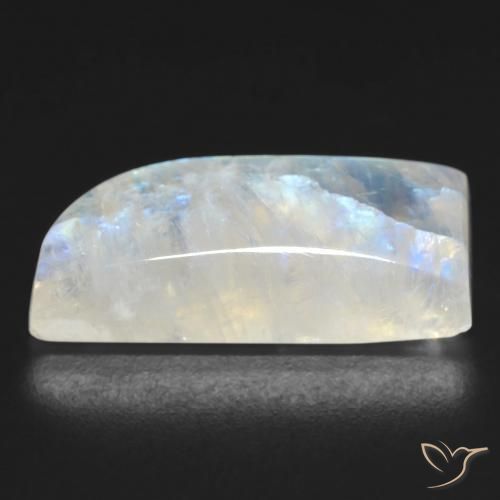 Rainbow Moonstone Gemstone in 22.6 x 10 mm Size for Sale, Rainbow Moonstone Stone in Bluish White Color