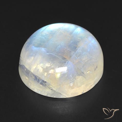 Rainbow Moonstone Gemstone in 14 mm (calibrated) Size for Sale, Rainbow Moonstone Stone in Bluish White Color