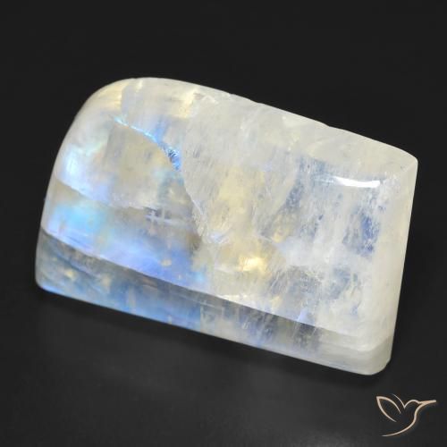 20.62 ct White Rainbow Moonstone Stone, Natural Rainbow Moonstone in Fancy Cabochon Shape for Sale