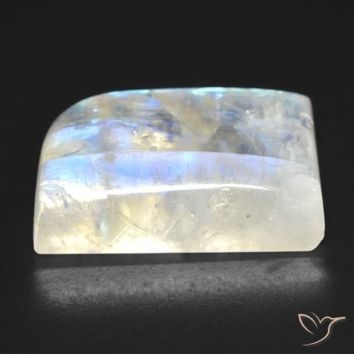 Rainbow Moonstone Gemstone in 21.2 x 13.6 mm Size for Sale, Rainbow Moonstone Stone in Bluish White Color