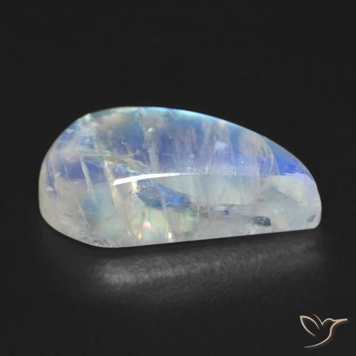 Rainbow Moonstone Gemstone in 18.5 x 10.2 mm Size for Sale, Rainbow Moonstone Stone in Bluish White Color