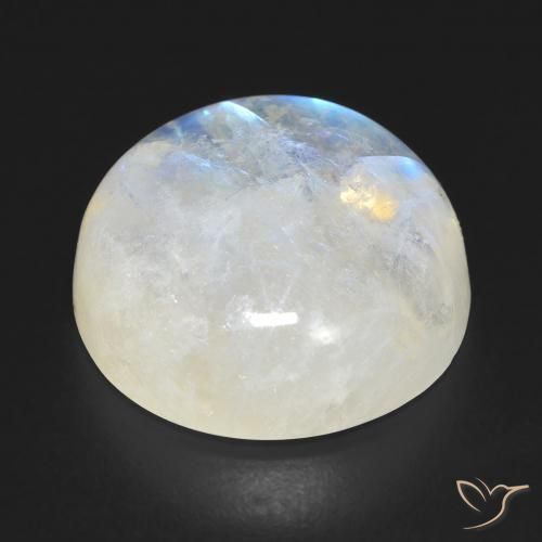 Rainbow Moonstone Gemstone in 17 mm (calibrated) Size for Sale, Rainbow Moonstone Stone in Bluish White Color