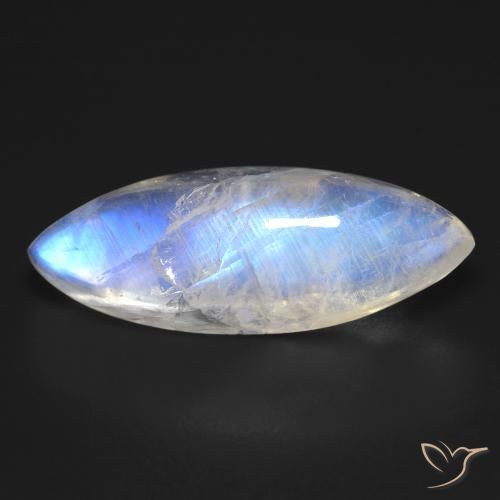 Pierre de lune arc-en-ciel marquise de 18,53 ct, 29,7 x 11,2 mm des États-Unis, Photo A