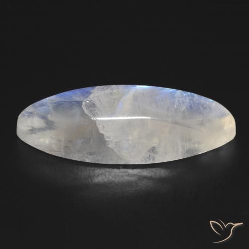Rainbow Moonstone Gemstone in 29.7 x 11.2 mm Size for Sale, Rainbow Moonstone Stone in Bluish White Color