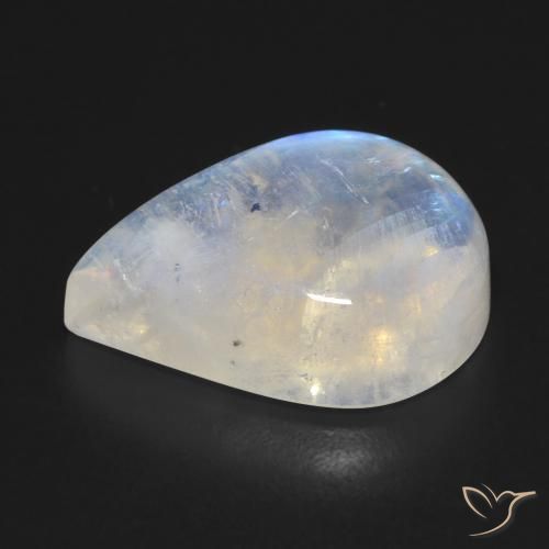 Rainbow Moonstone Gemstone in 18 x 13 mm (calibrated) Size for Sale, Rainbow Moonstone Stone in Bluish White Color