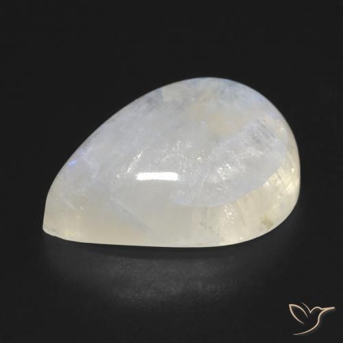 Rainbow Moonstone Gemstone in 18 x 13 mm (calibrated) Size for Sale, Rainbow Moonstone Stone in Bluish White Color