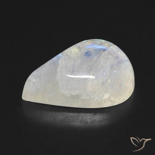 Rainbow Moonstone Gemstone in 18 x 13 mm (calibrated) Size for Sale, Rainbow Moonstone Stone in Bluish White Color