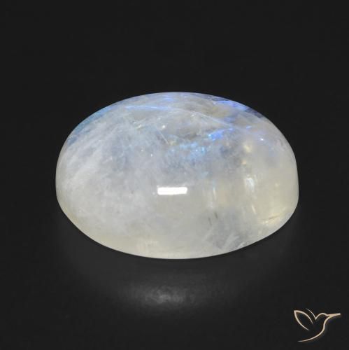 Rainbow Moonstone Gemstone in 16.8 x 12.8 mm Size for Sale, Rainbow Moonstone Stone in Bluish White Color