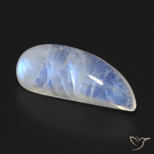 8.00 ct White Rainbow Moonstone Stone, Natural Rainbow Moonstone in Fancy Cabochon Shape for Sale