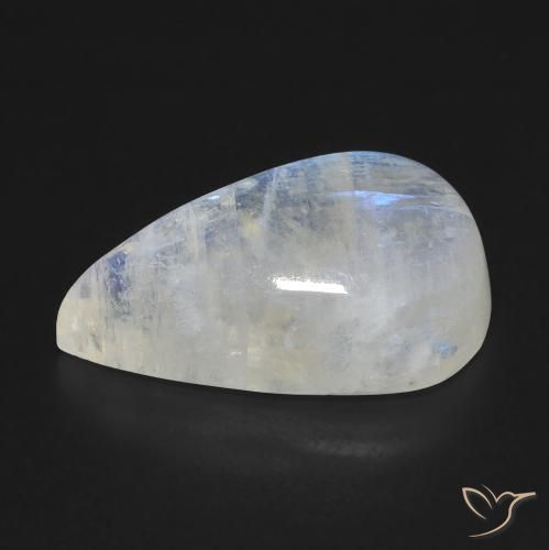 Rainbow Moonstone Gemstone in 19.2 x 11.7 mm Size for Sale, Rainbow Moonstone Stone in Bluish White Color