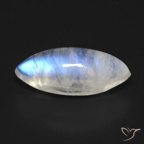 5.72ct Natural Bluish White Rainbow Moonstone, Marquise, Transparent