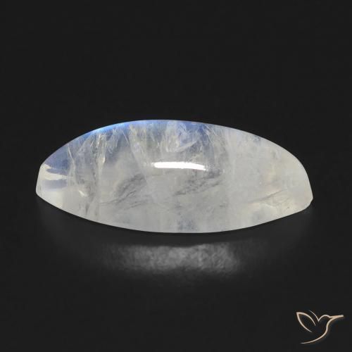 Rainbow Moonstone Gemstone in 18.5 x 7.7 mm Size for Sale, Rainbow Moonstone Stone in Bluish White Color